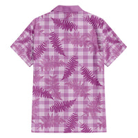 Pink Palaka Hawaii Palapalai Family Matching Off Shoulder Short Dress and Hawaiian Shirt Hawaiian Fern - Polynesian Pride