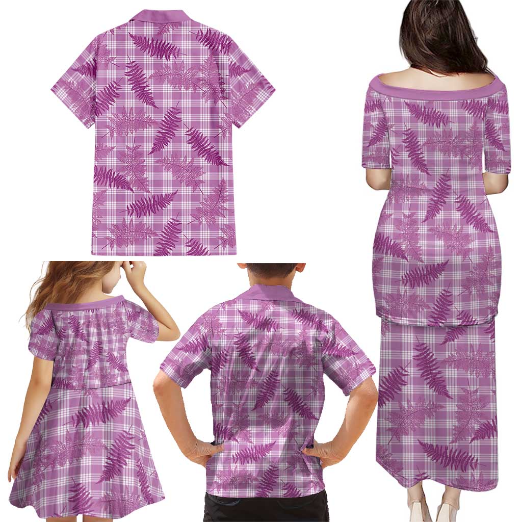 Pink Palaka Hawaii Palapalai Family Matching Puletasi and Hawaiian Shirt Hawaiian Fern - Polynesian Pride