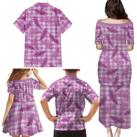 Pink Palaka Hawaii Palapalai Family Matching Puletasi and Hawaiian Shirt Hawaiian Fern - Polynesian Pride