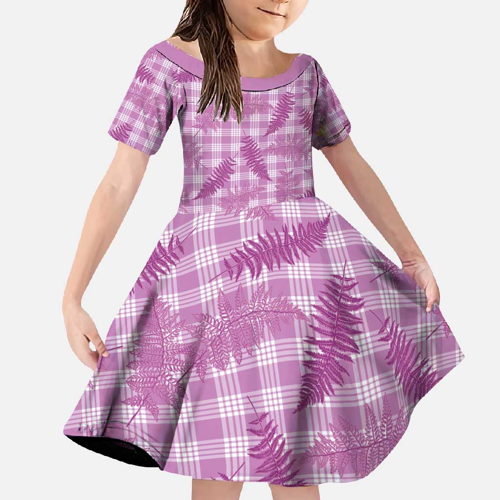 Pink Palaka Hawaii Palapalai Family Matching Short Sleeve Bodycon Dress and Hawaiian Shirt Hawaiian Fern - Polynesian Pride