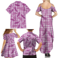 Pink Palaka Hawaii Palapalai Family Matching Summer Maxi Dress and Hawaiian Shirt Hawaiian Fern - Polynesian Pride
