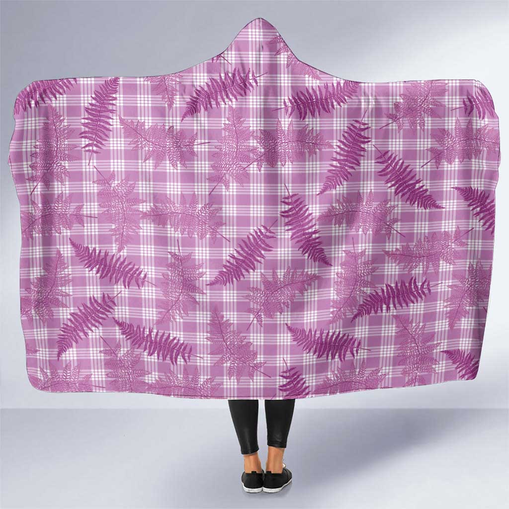 Pink Palaka Hawaii Palapalai Hooded Blanket Hawaiian Fern LT14 One Size Pink - Polynesian Pride