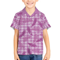 Pink Palaka Hawaii Palapalai Kid Hawaiian Shirt Hawaiian Fern - Polynesian Pride