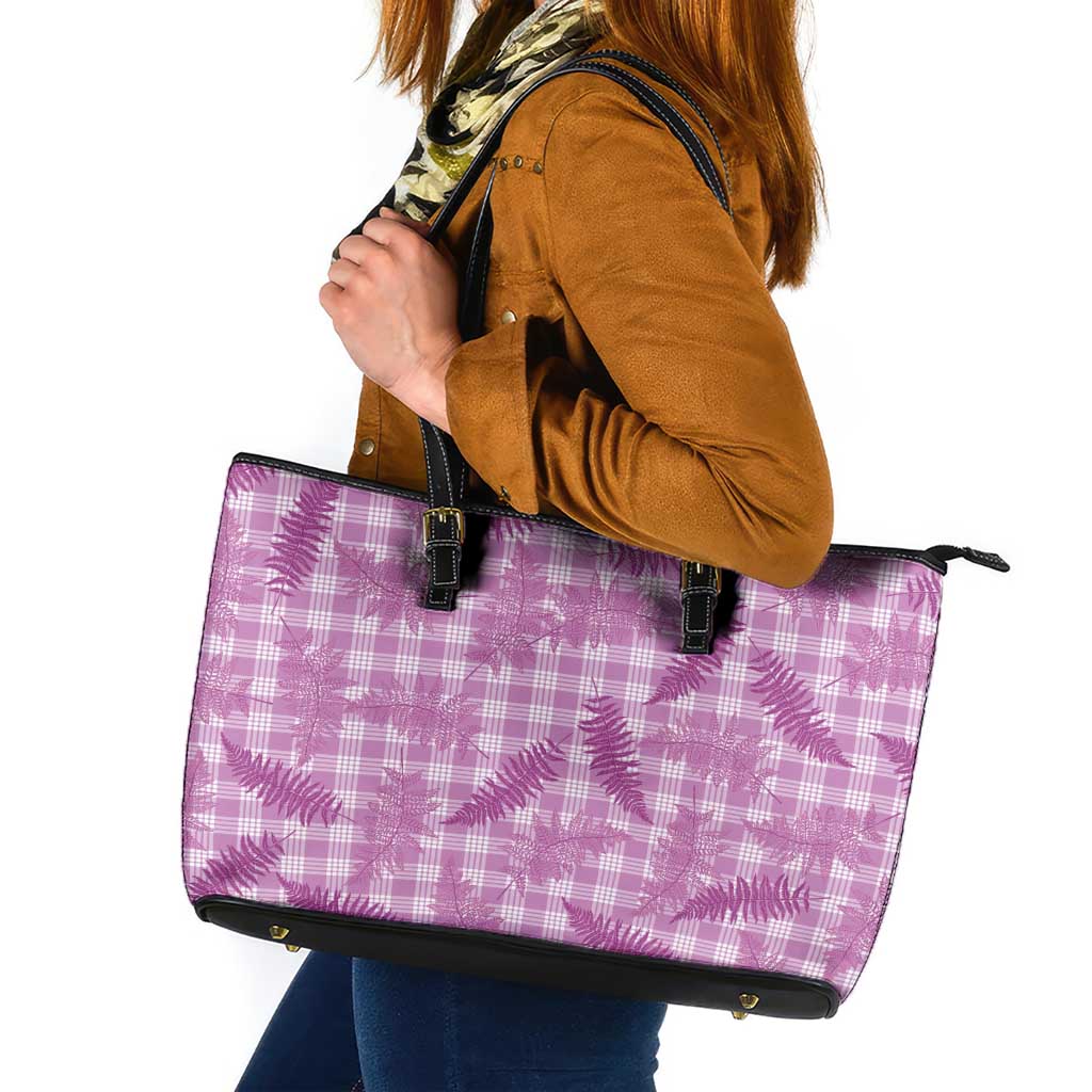 Pink Palaka Hawaii Palapalai Leather Tote Bag Hawaiian Fern LT14 Pink - Polynesian Pride