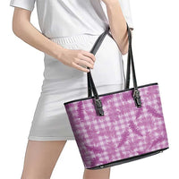 Pink Palaka Hawaii Palapalai Leather Tote Bag Hawaiian Fern LT14 - Polynesian Pride