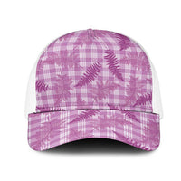 Pink Palaka Hawaii Palapalai Mesh Trucker Cap Hawaiian Fern LT14 One Size White Pink - Polynesian Pride