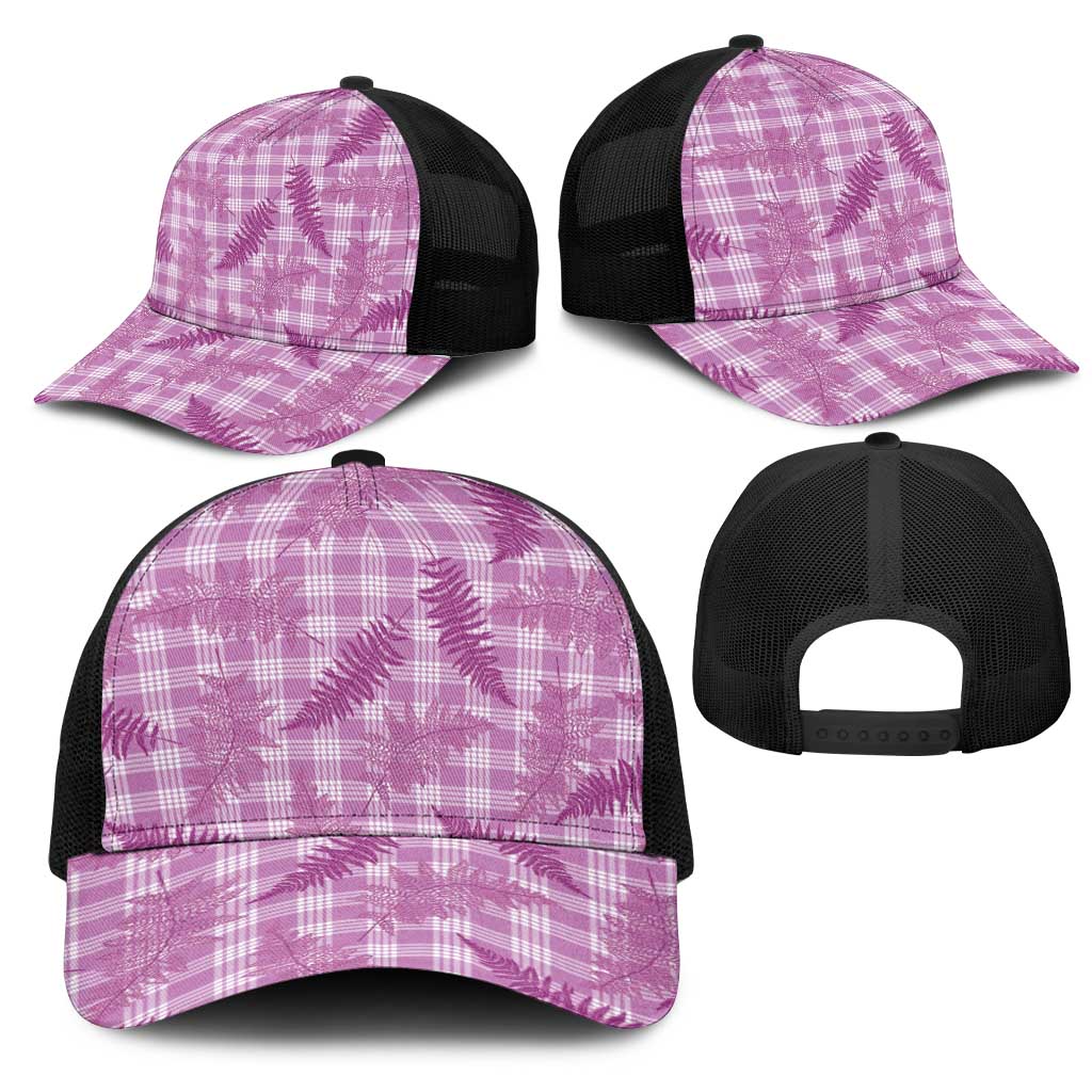 Pink Palaka Hawaii Palapalai Mesh Trucker Cap Hawaiian Fern LT14 - Polynesian Pride