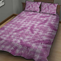 Pink Palaka Hawaii Palapalai Quilt Bed Set Hawaiian Fern - Polynesian Pride