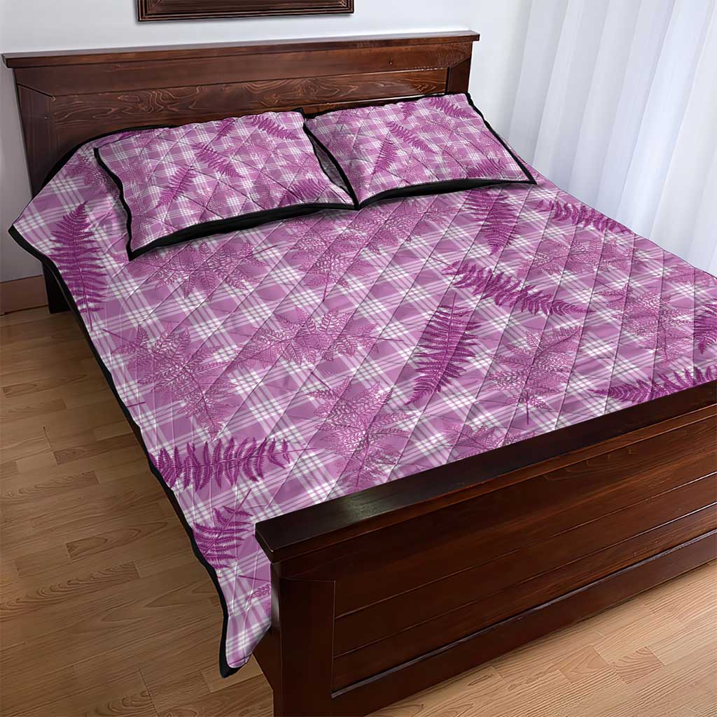 Pink Palaka Hawaii Palapalai Quilt Bed Set Hawaiian Fern - Polynesian Pride