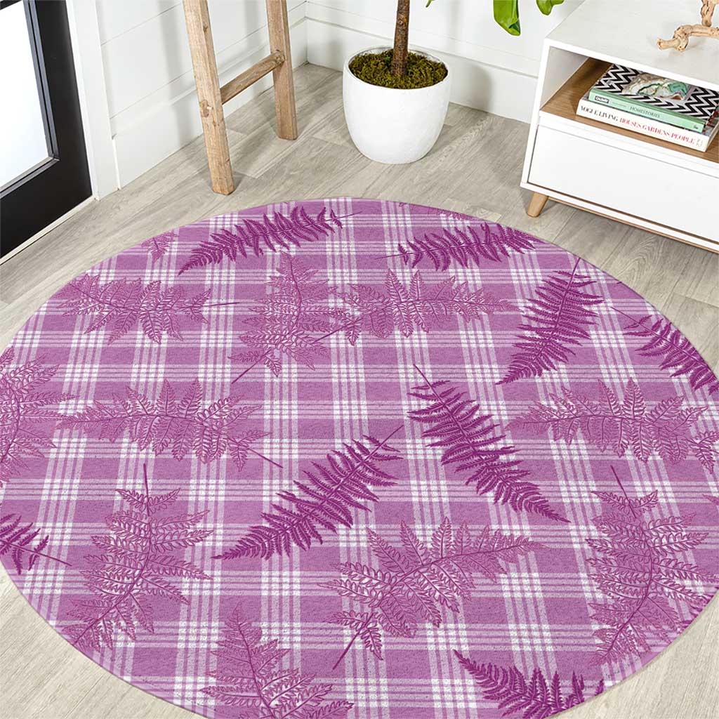 Pink Palaka Hawaii Palapalai Round Carpet Hawaiian Fern - Polynesian Pride