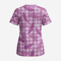 Pink Palaka Hawaii Palapalai Scrub Top Hawaiian Fern LT14 - Polynesian Pride