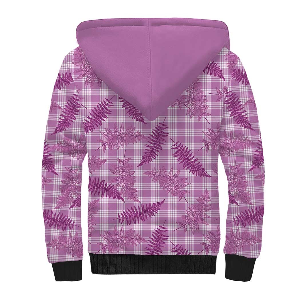 Pink Palaka Hawaii Palapalai Sherpa Hoodie Hawaiian Fern - Polynesian Pride