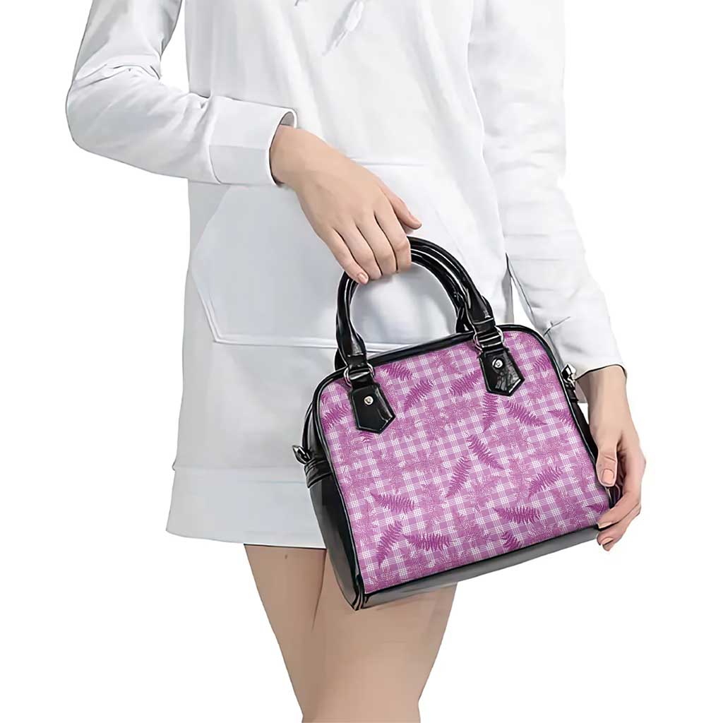 Pink Palaka Hawaii Palapalai Shoulder Handbag Hawaiian Fern LT14 - Polynesian Pride