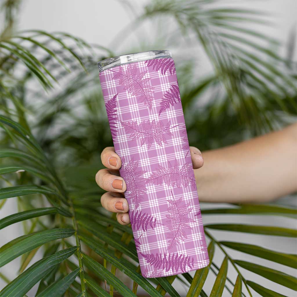 Pink Palaka Hawaii Palapalai Skinny Tumbler Hawaiian Fern - Polynesian Pride