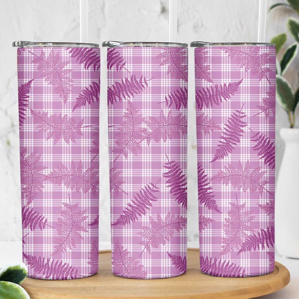 Pink Palaka Hawaii Palapalai Skinny Tumbler Hawaiian Fern - Polynesian Pride