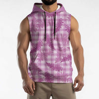 Pink Palaka Hawaii Palapalai Sleeveless Hoodie Hawaiian Fern LT14 - Polynesian Pride