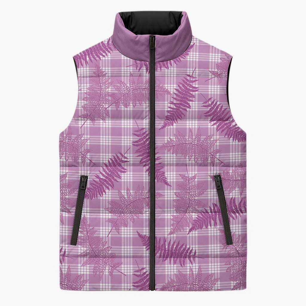 Pink Palaka Hawaii Palapalai Sleeveless Puffer Jacket Hawaiian Fern LT14 Unisex Pink - Polynesian Pride