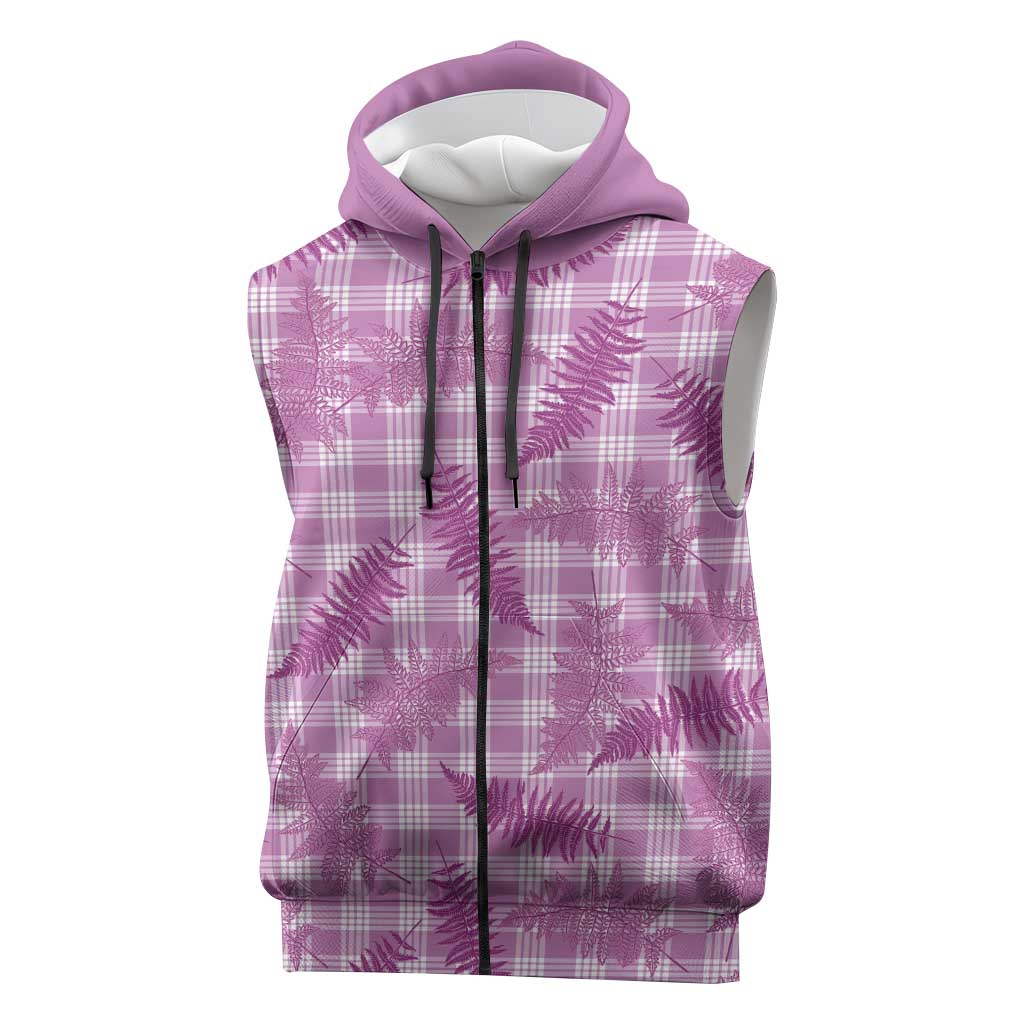 Pink Palaka Hawaii Palapalai Sleeveless Zip Hoodie Hawaiian Fern LT14 Pink - Polynesian Pride