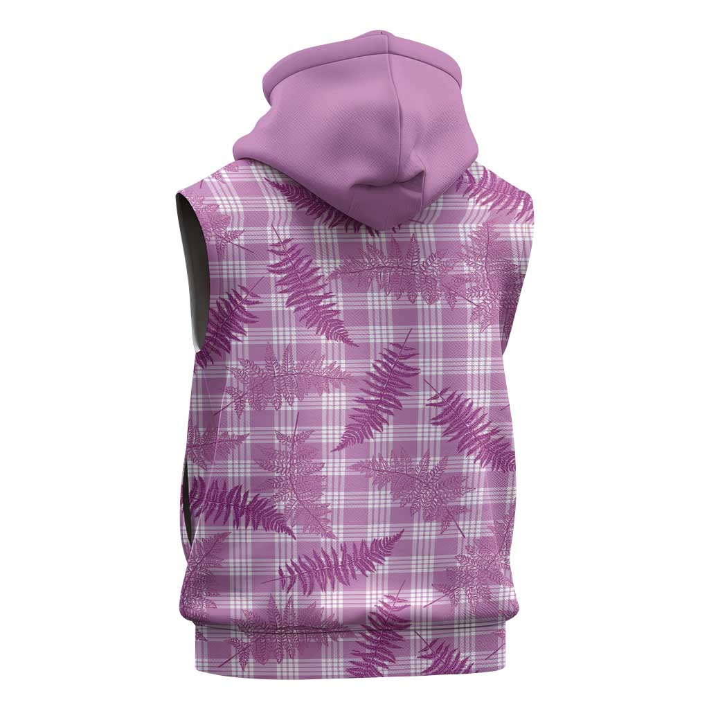 Pink Palaka Hawaii Palapalai Sleeveless Zip Hoodie Hawaiian Fern LT14 - Polynesian Pride