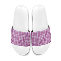 Pink Palaka Hawaii Palapalai Slide Sandals Hawaiian Fern - Polynesian Pride