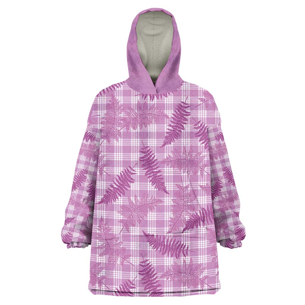 Pink Palaka Hawaii Palapalai Wearable Blanket Hoodie Hawaiian Fern LT14 One Size Pink - Polynesian Pride