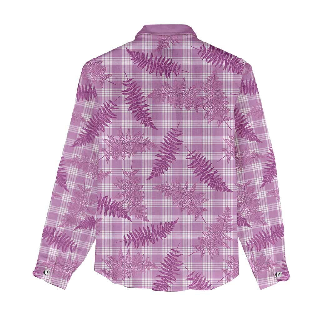 Pink Palaka Hawaii Palapalai Women Casual Shirt Hawaiian Fern - Polynesian Pride