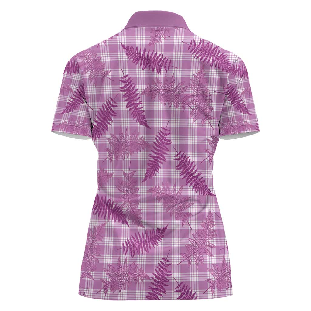 Pink Palaka Hawaii Palapalai Women Polo Shirt Hawaiian Fern - Polynesian Pride