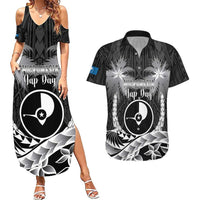 FSM Yap Day Couples Matching Summer Maxi Dress and Hawaiian Shirt 2025 Wa'ab Micronesia Black Color