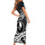 FSM Yap Day Family Matching Short Sleeve Bodycon Dress and Hawaiian Shirt 2025 Wa'ab Micronesia Black Color