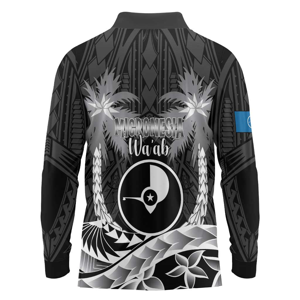 FSM Yap Day Long Sleeve Polo Shirt 2025 Wa'ab Micronesia Black Color