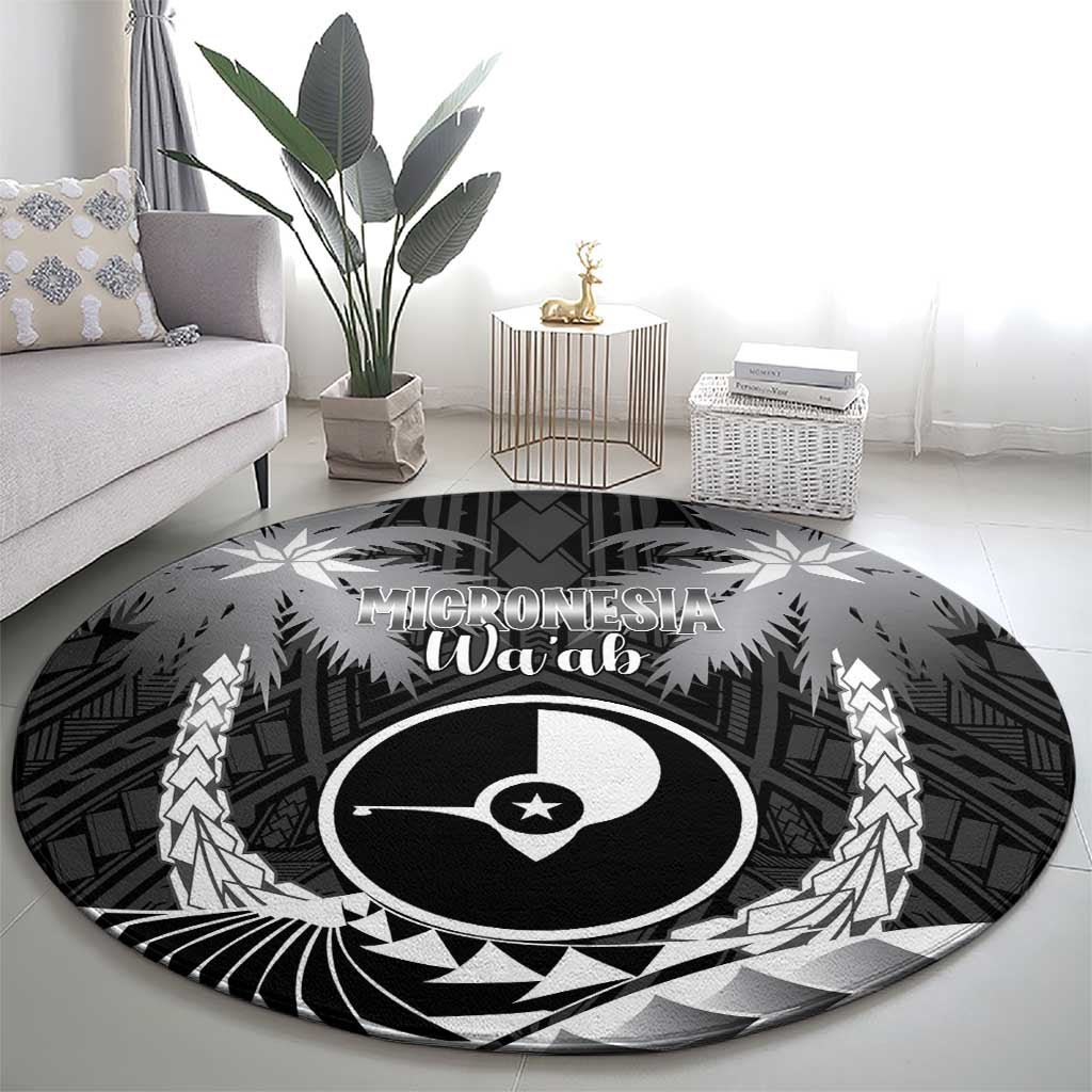 FSM Yap Day Round Carpet 2025 Wa'ab Micronesia Black Color