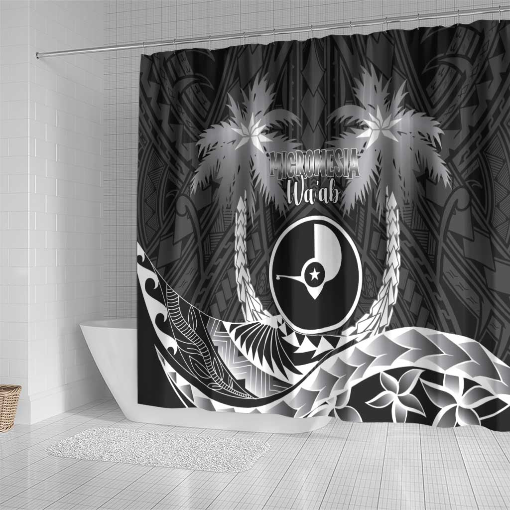 FSM Yap Day Shower Curtain 2025 Wa'ab Micronesia Black Color