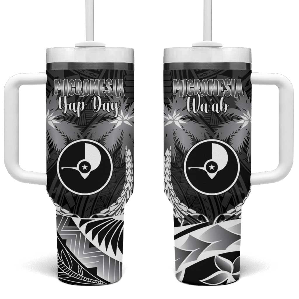 FSM Yap Day Tumbler With Handle 2025 Wa'ab Micronesia Black Color