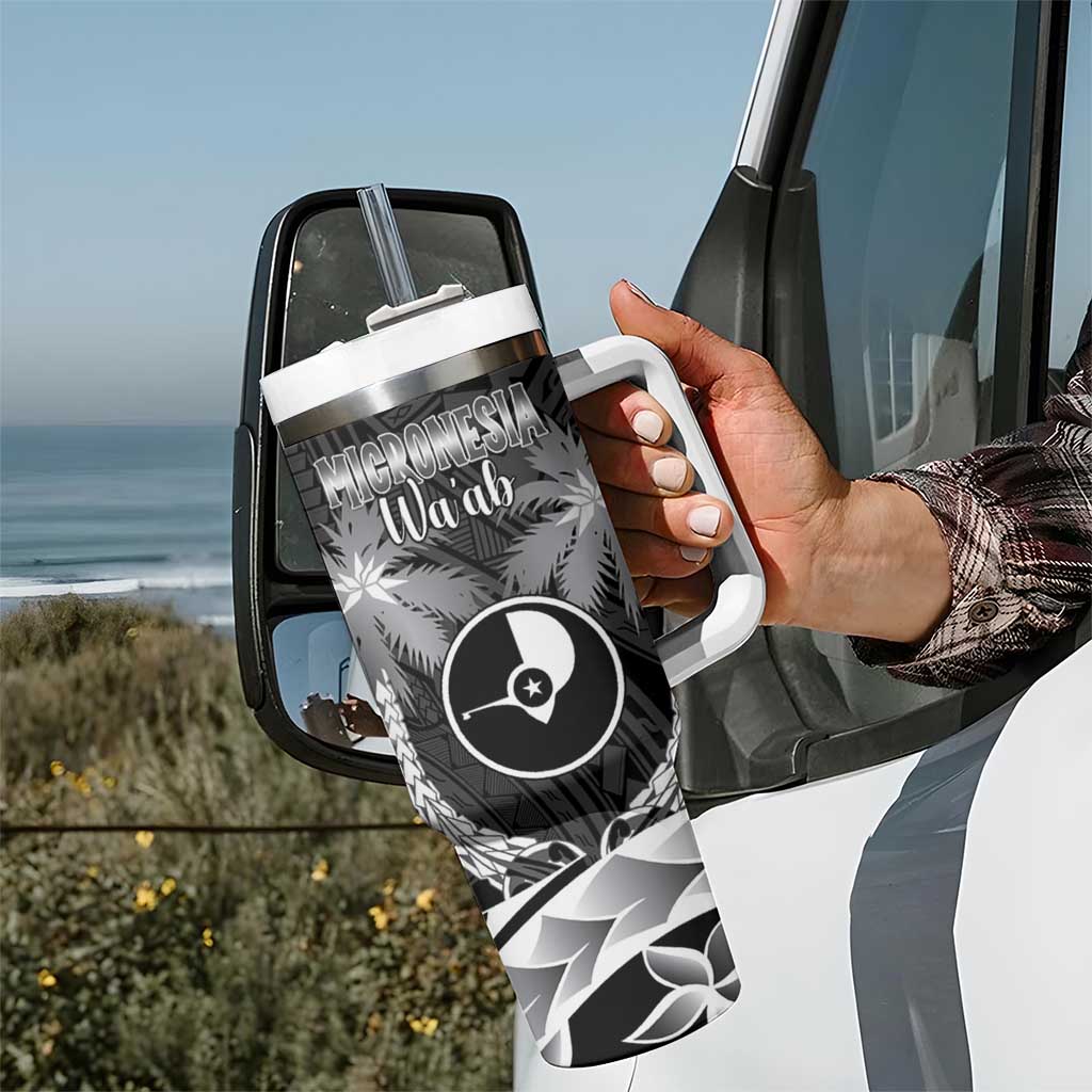 FSM Yap Day Tumbler With Handle 2025 Wa'ab Micronesia Black Color