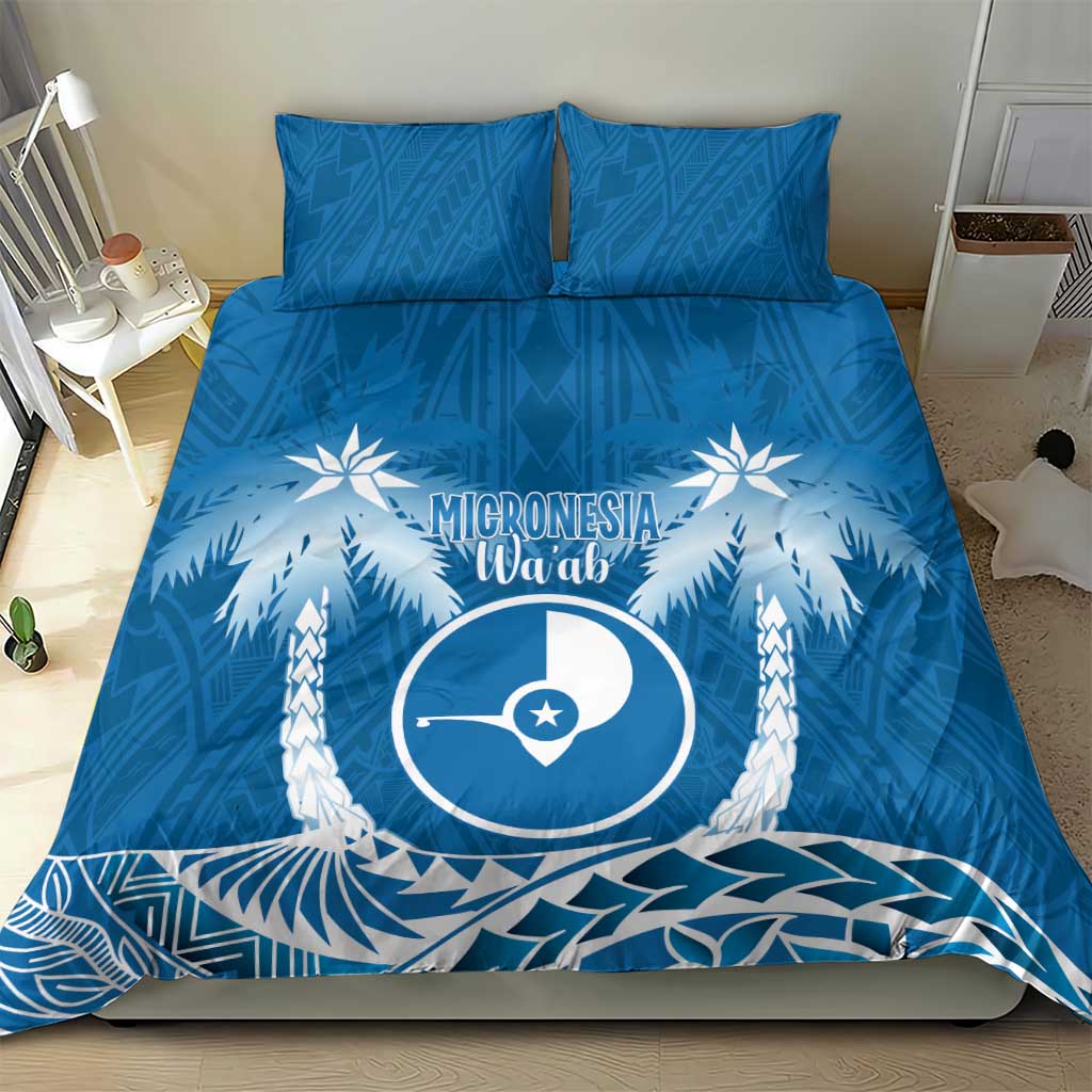 FSM Yap Day Bedding Set 2025 Wa'ab Micronesia Flag Color