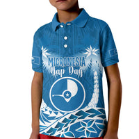 FSM Yap Day Kid Polo Shirt 2025 Wa'ab Micronesia Flag Color