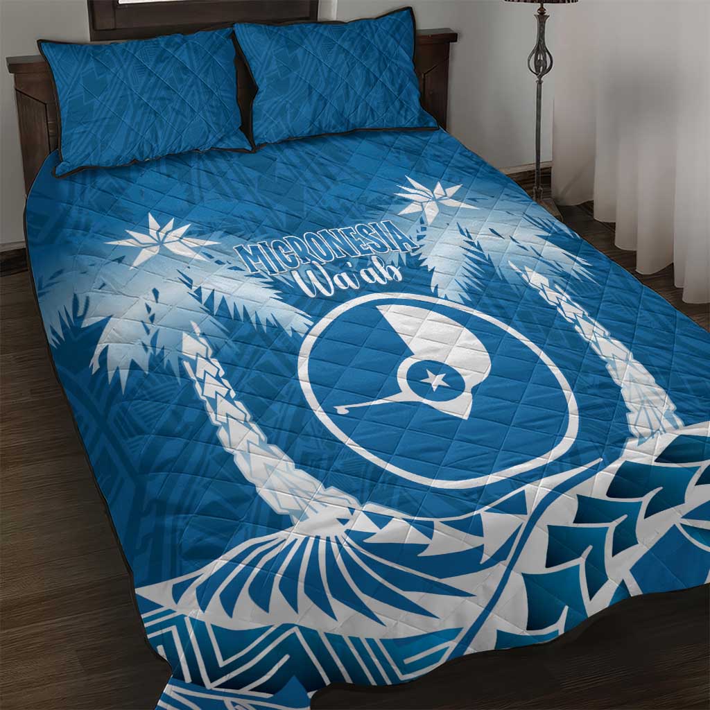 FSM Yap Day Quilt Bed Set 2025 Wa'ab Micronesia Flag Color