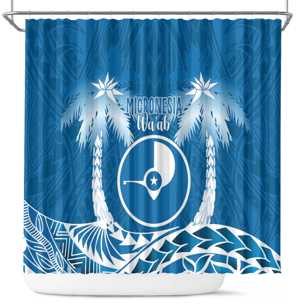 FSM Yap Day Shower Curtain 2025 Wa'ab Micronesia Flag Color