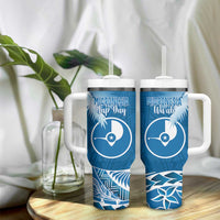 FSM Yap Day Tumbler With Handle 2025 Wa'ab Micronesia Flag Color