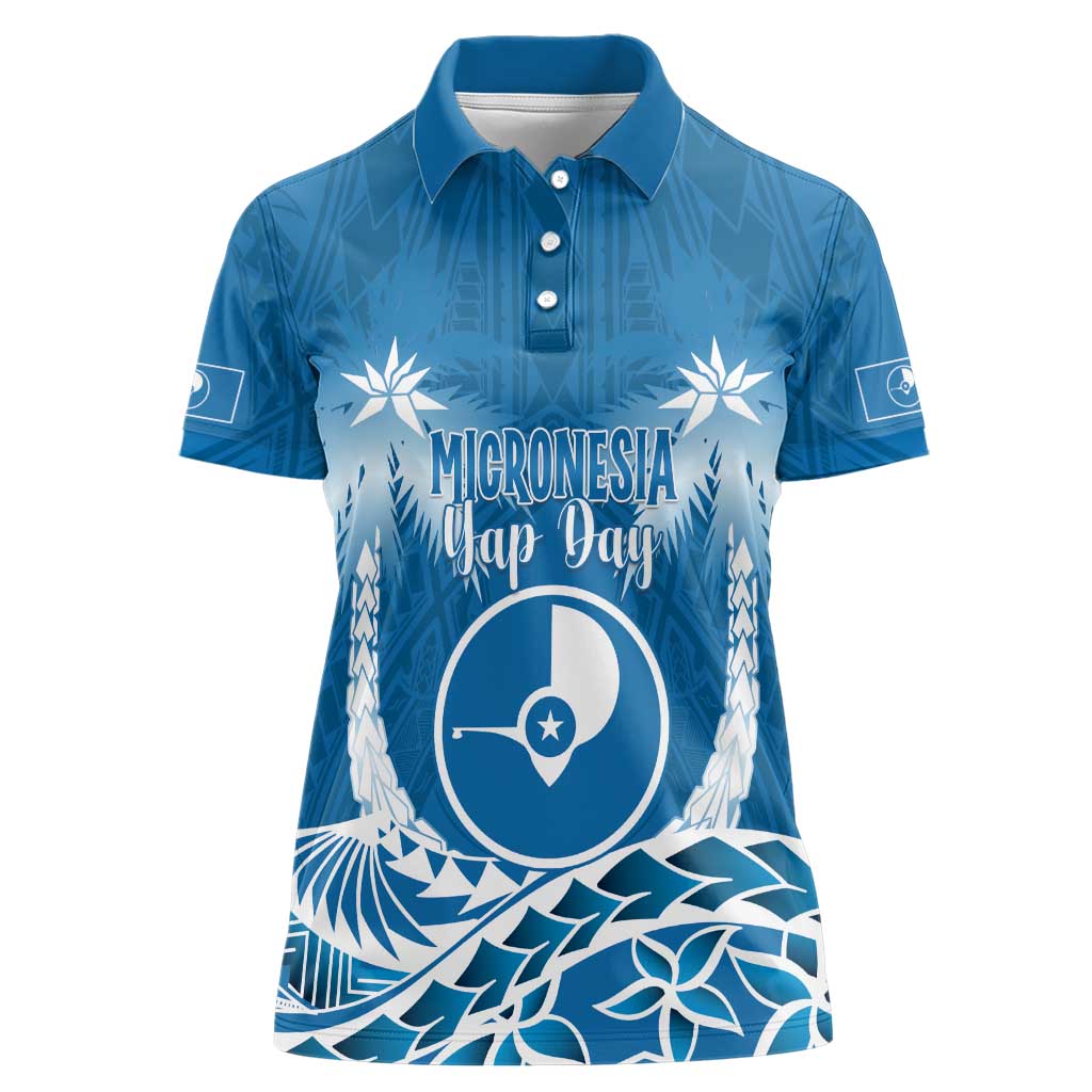 FSM Yap Day Women Polo Shirt 2025 Wa'ab Micronesia Flag Color