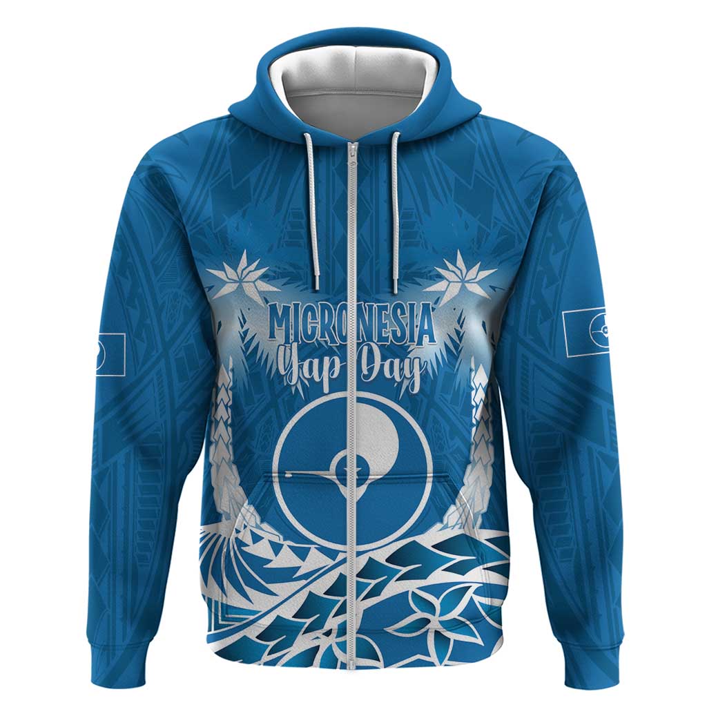 FSM Yap Day Zip Hoodie 2025 Wa'ab Micronesia Flag Color