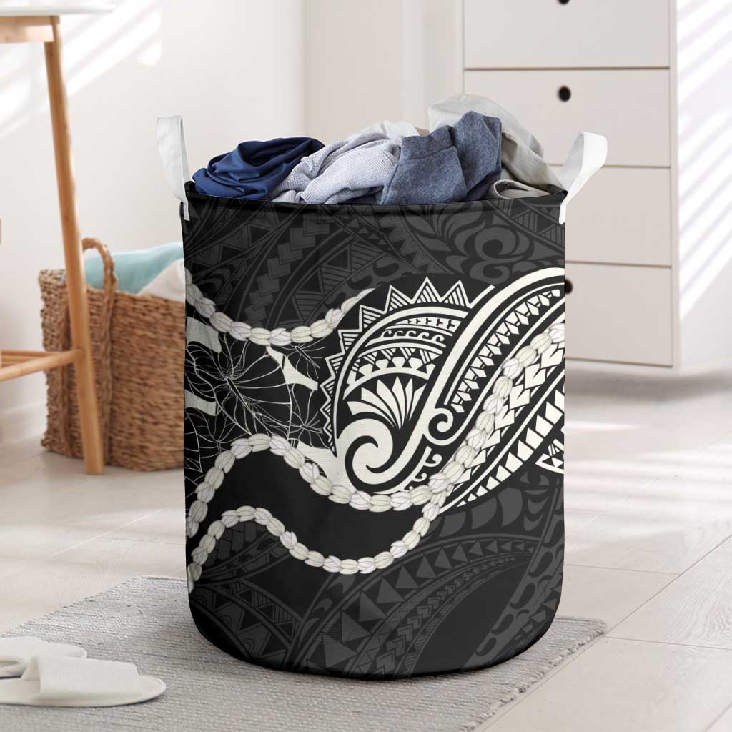 Aloha Hawaii Kalo Pikake Lei Laundry Basket Chest Tattoo Black Hawaiian Pattern LT14 Black - Polynesian Pride
