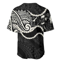 Aloha Hawaii Kalo Pikake Lei Baseball Jersey Chest Tattoo Black Hawaiian Pattern LT14 - Polynesian Pride