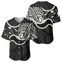Aloha Hawaii Kalo Pikake Lei Baseball Jersey Chest Tattoo Black Hawaiian Pattern LT14 - Polynesian Pride