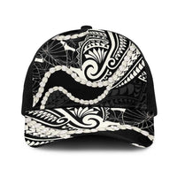Aloha Hawaii Kalo Pikake Lei Baseball Net Cap Chest Tattoo Black Hawaiian Pattern LT14 One Size Black Black - Polynesian Pride