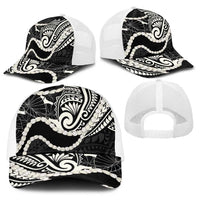 Aloha Hawaii Kalo Pikake Lei Baseball Net Cap Chest Tattoo Black Hawaiian Pattern LT14 - Polynesian Pride