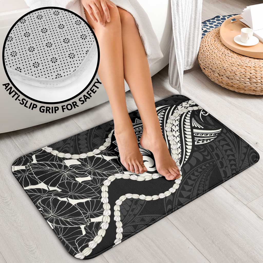 Aloha Hawaii Kalo Pikake Lei Bathroom Set Chest Tattoo Black Hawaiian Pattern LT14 - Polynesian Pride