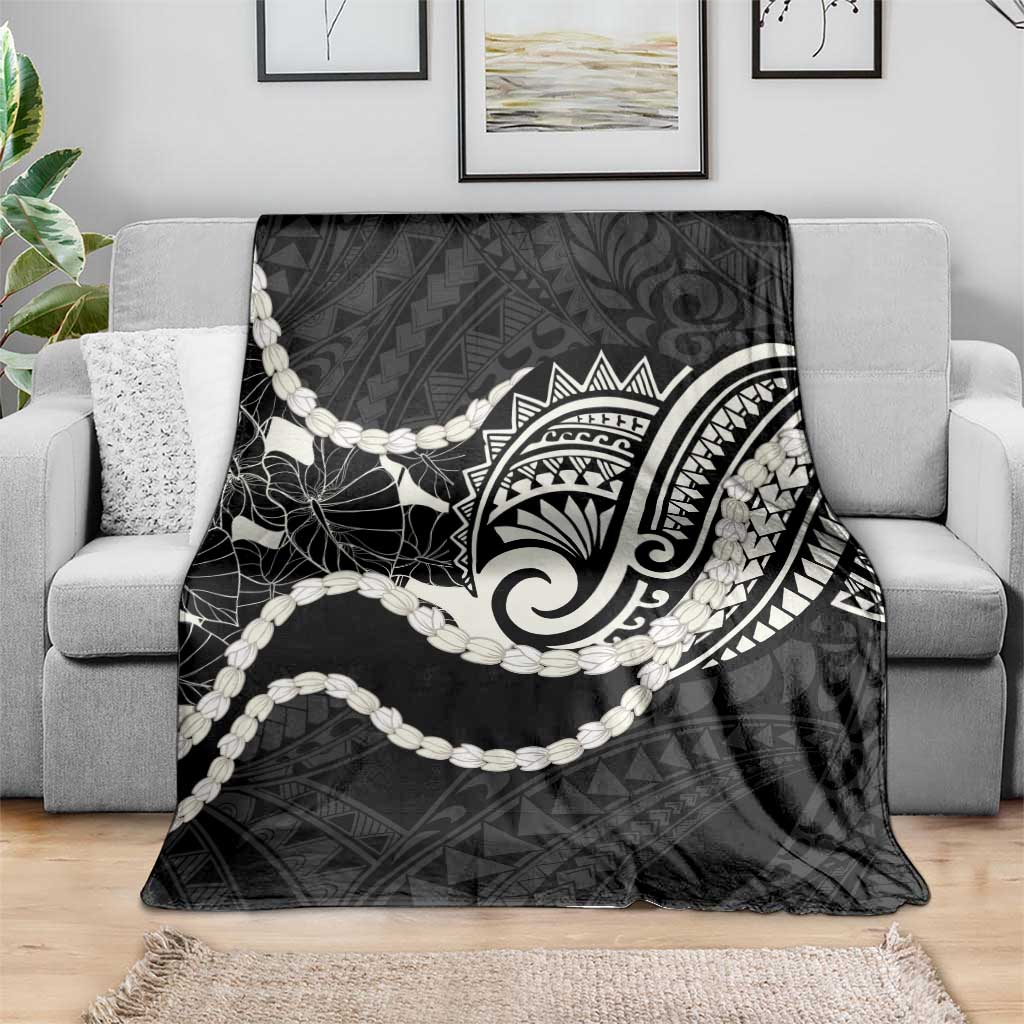 Aloha Hawaii Kalo Pikake Lei Blanket Chest Tattoo Black Hawaiian Pattern LT14 - Polynesian Pride