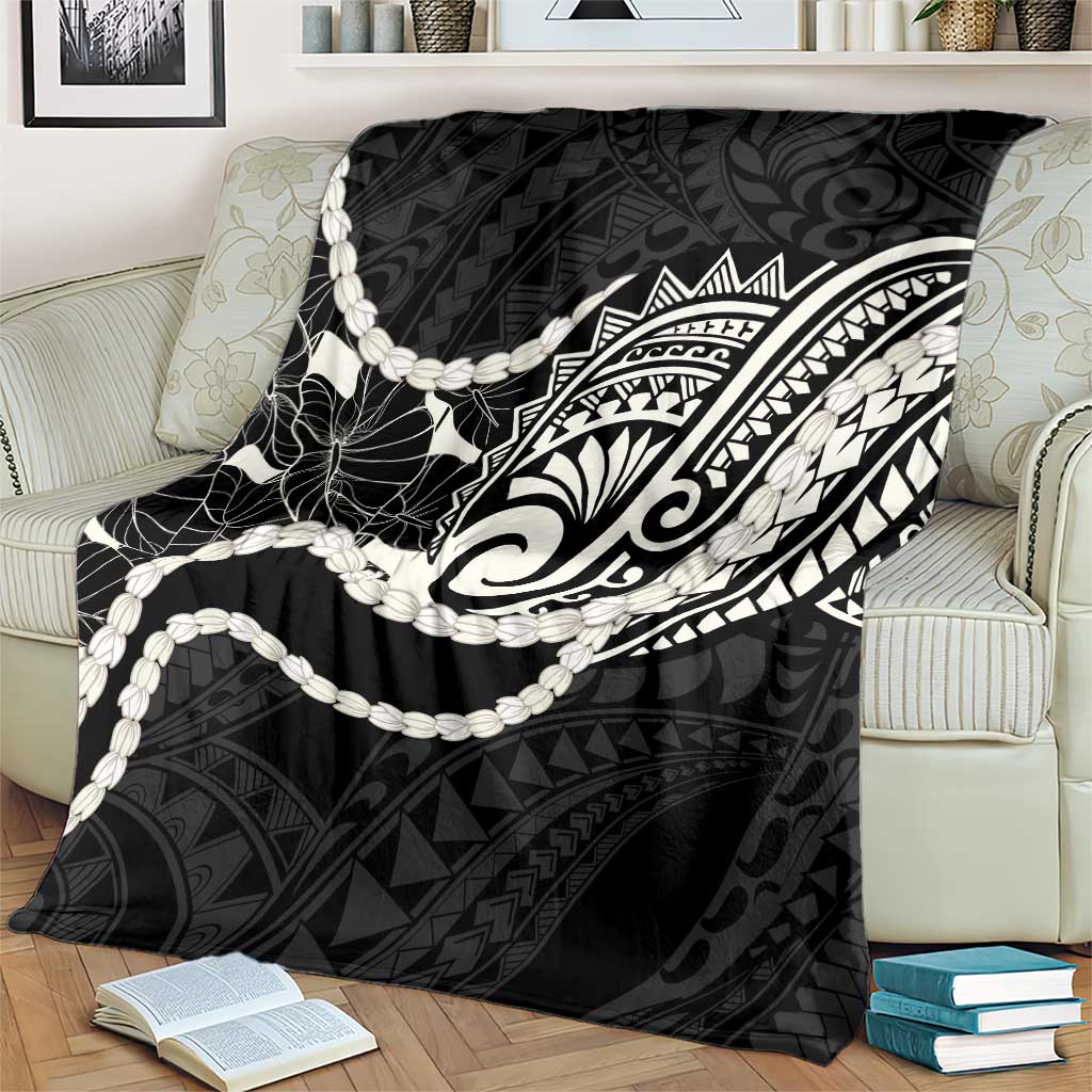 Aloha Hawaii Kalo Pikake Lei Blanket Chest Tattoo Black Hawaiian Pattern LT14 - Polynesian Pride