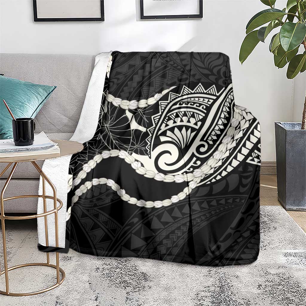 Aloha Hawaii Kalo Pikake Lei Blanket Chest Tattoo Black Hawaiian Pattern LT14 - Polynesian Pride